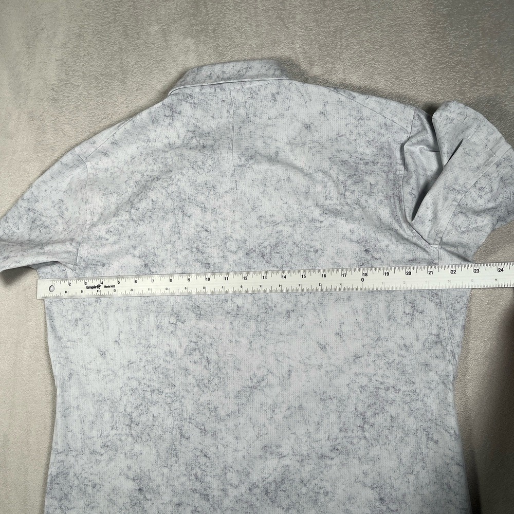 Lululemon Shirt Mens Medium L Gray Airing Easy Short Sleeve Vented Stretch Shirt - Picture 5 of 7